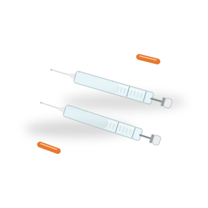 Sterile single-use insulin syringes with clear volume markings